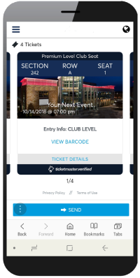 mobile view of account manager with individual event displayed